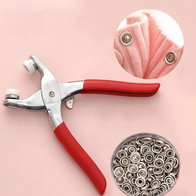 Plier Tool With 50 Sets Metal Snap Buttons–Sewing, Leather, Bags, Clothes , Durable & Easy To Use